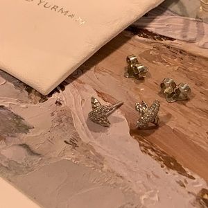 David Yurman Petite X Stud Earrings Silver &
Pavé Diamonds